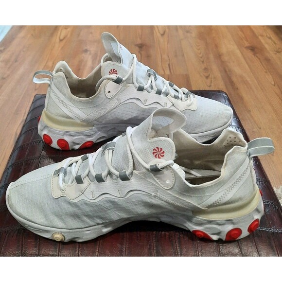 SIZE 10.5  Nike React Element 55 White University Red BQ6167-102 - Picture 4 of 10